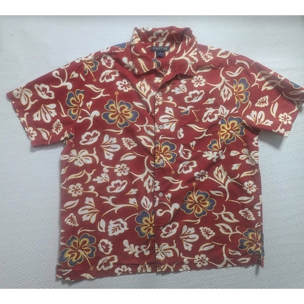 Vintage 1990s -2000s Hawaiian camp shirt  Structure